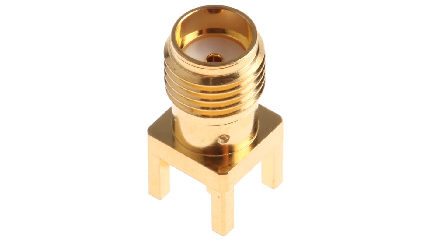 Rosenberger SMA Series, jack PCB Mount SMA Connector, 50Ω, Solder Termination, Straight Body