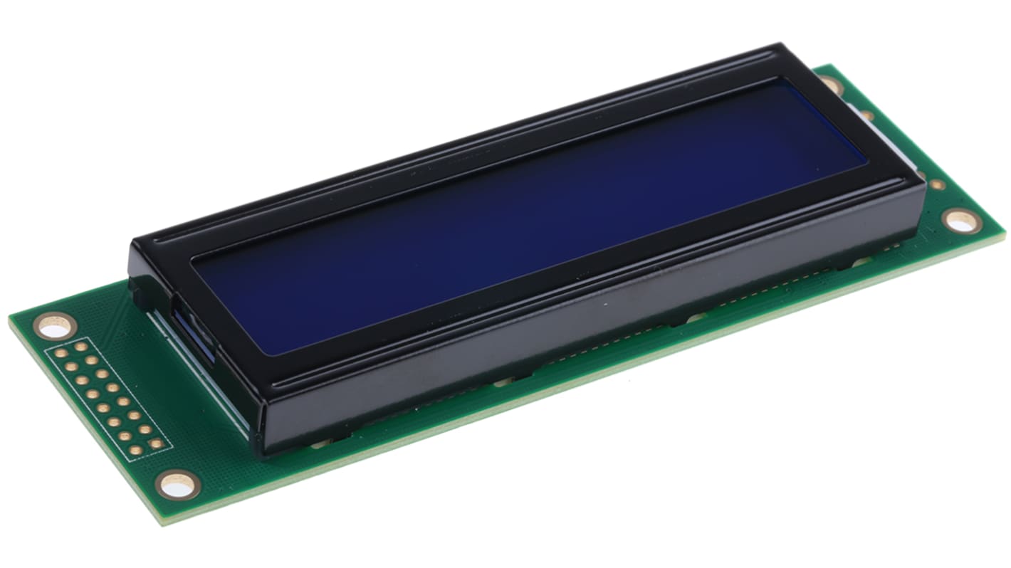 Display monocromo LCD alfanumérico Midas de 2 filas x 20 caract., transmisivo, área 83 x 18.6mm