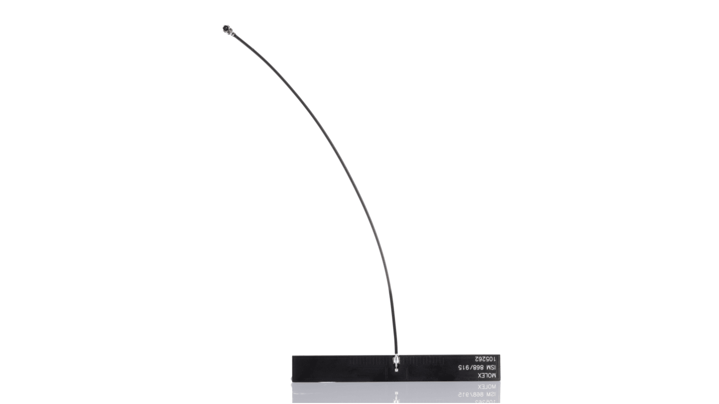 Omnidirezionale Antenna per telemetria Molex 105262-0002 Adesivo Quadrata U.FL 915MHz 868MHz 1.3dBi ISM Band