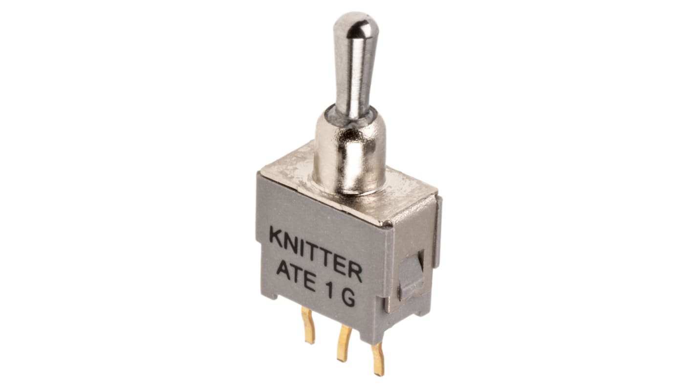 KNITTER-SWITCH Toggle Switch, PCB Mount, (On)-Off-(On), SPDT, Through Hole Terminal