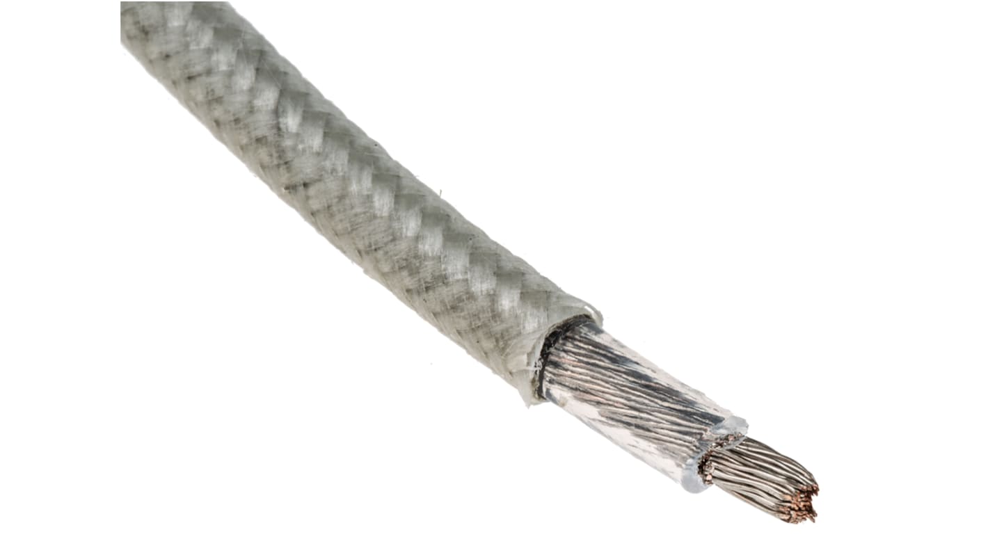 RS PRO Einzeladerleitung 2,5 mm², 13 AWG 10m Transparent PFA isoliert Ø 4.57mm 50/0,25 Litzen