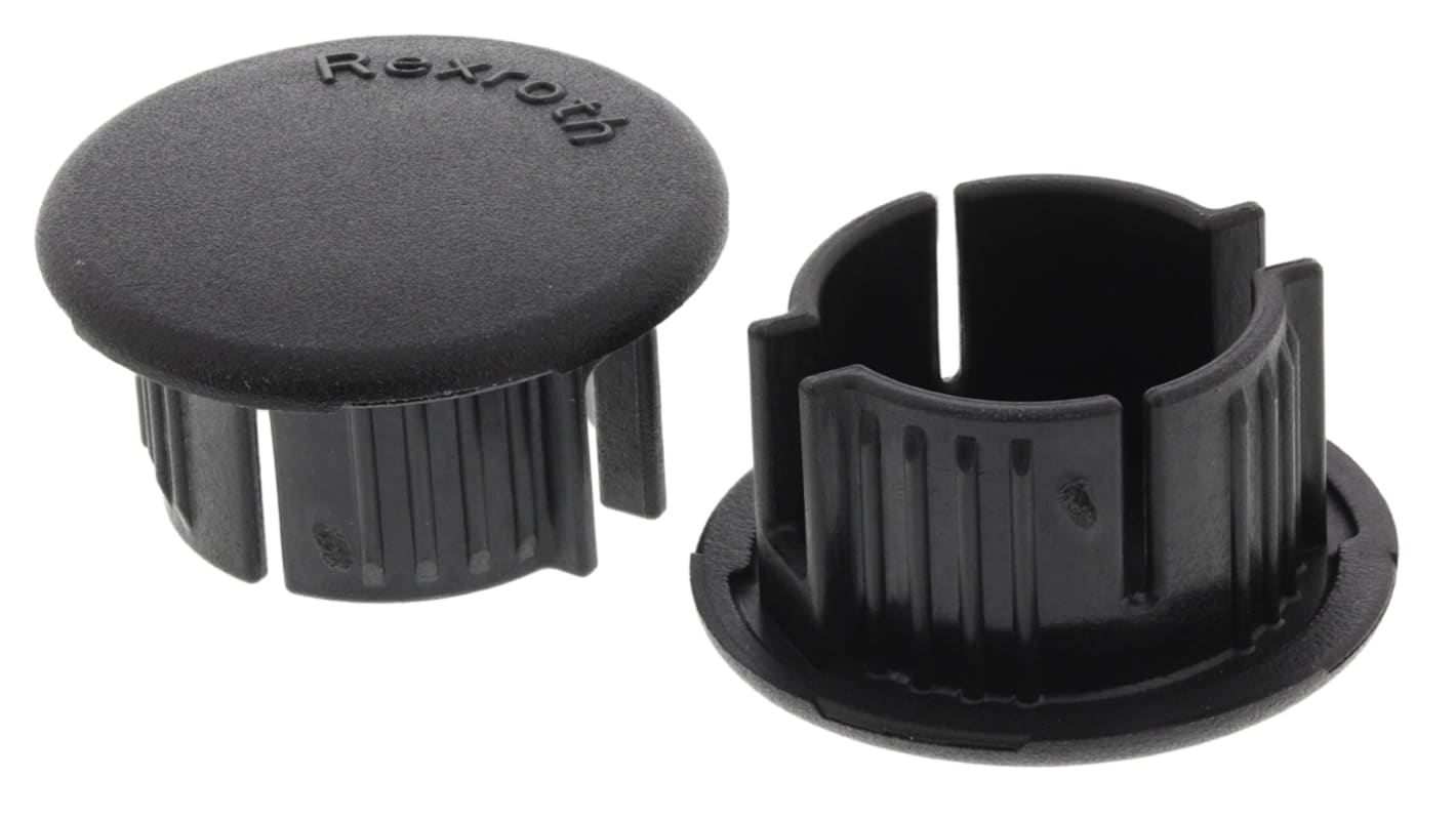 Tapón para tubo redondo de Nylon Negro, para diámetro externo de tubo de 28mm