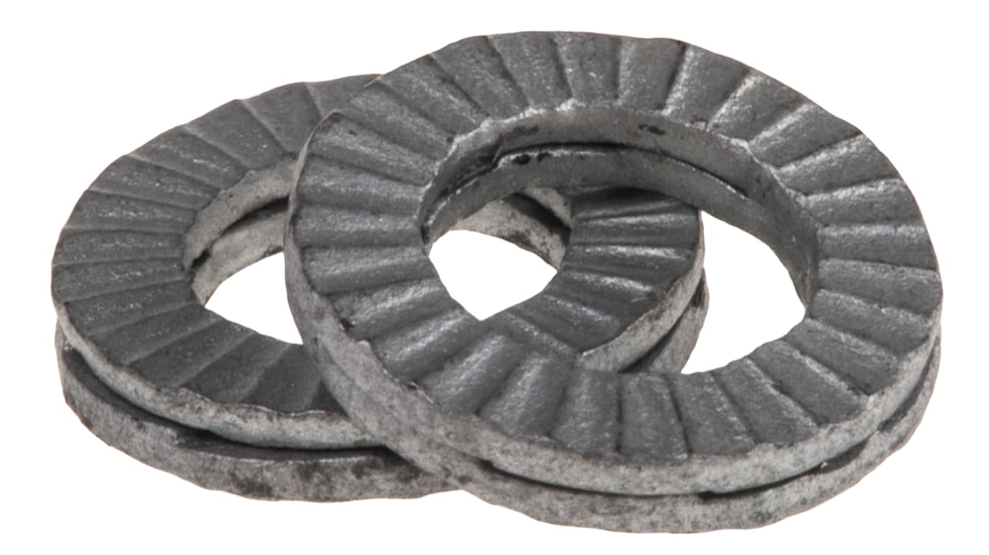 Delta Protekt Unalloyed Steel Wedge Lock Washers, M6