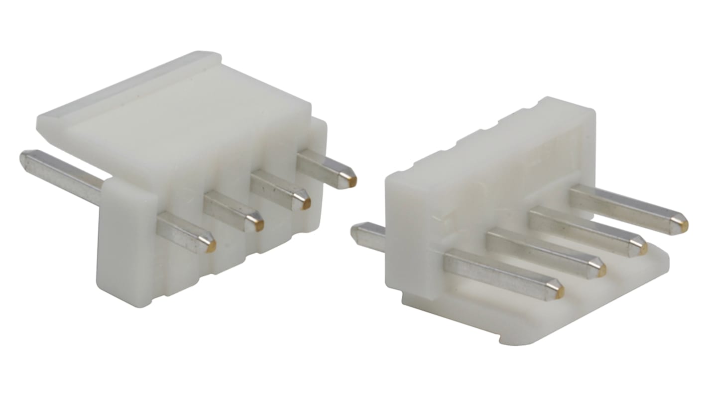 Conector macho para PCB JST serie VH de 4 vías, 1 fila, paso 3.96mm, para soldar, Montaje en orificio pasante