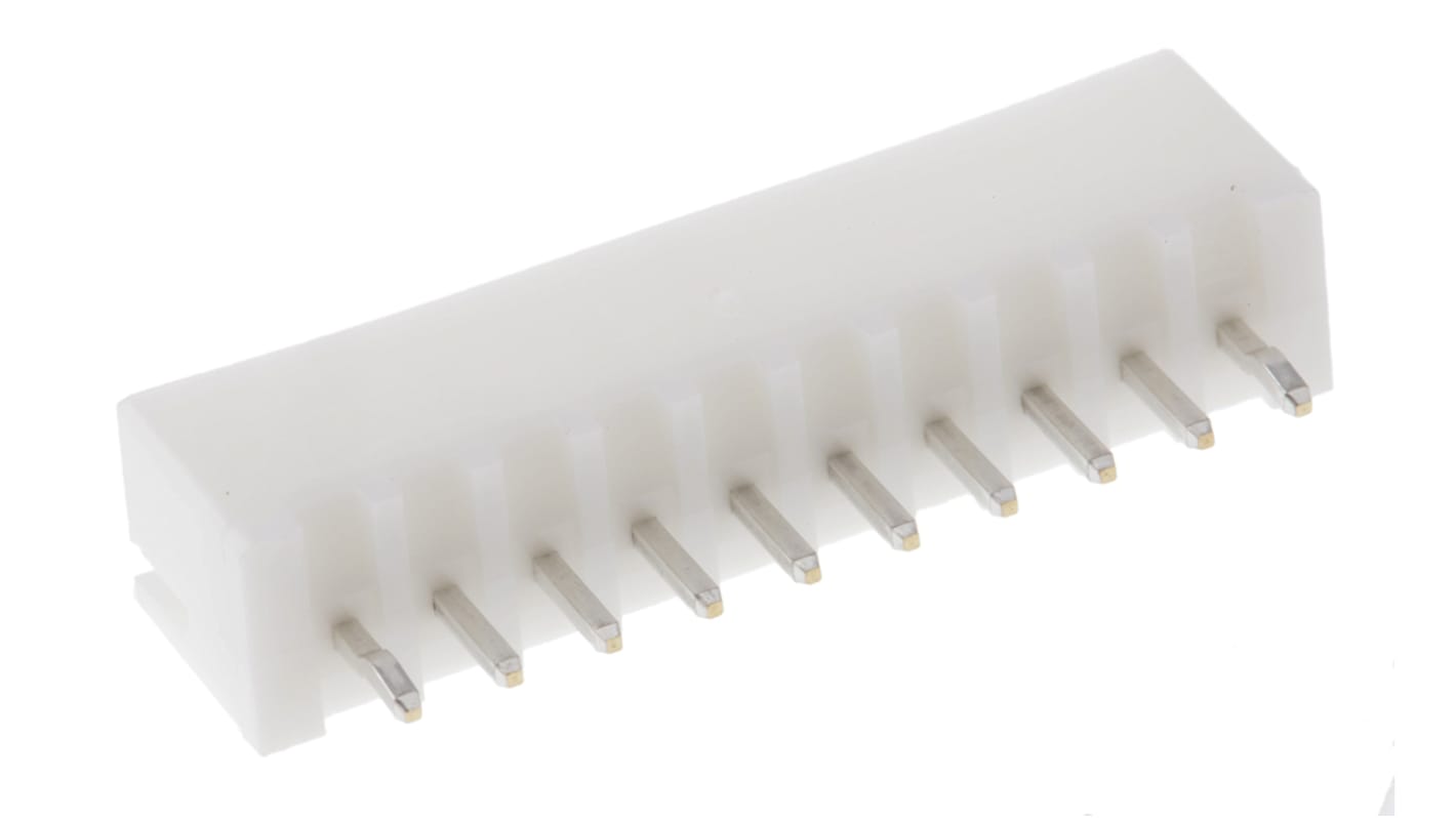 JST XH Series Straight Through Hole PCB Header, 10 Contact(s), 2.5mm Pitch, 1 Row(s), Shrouded