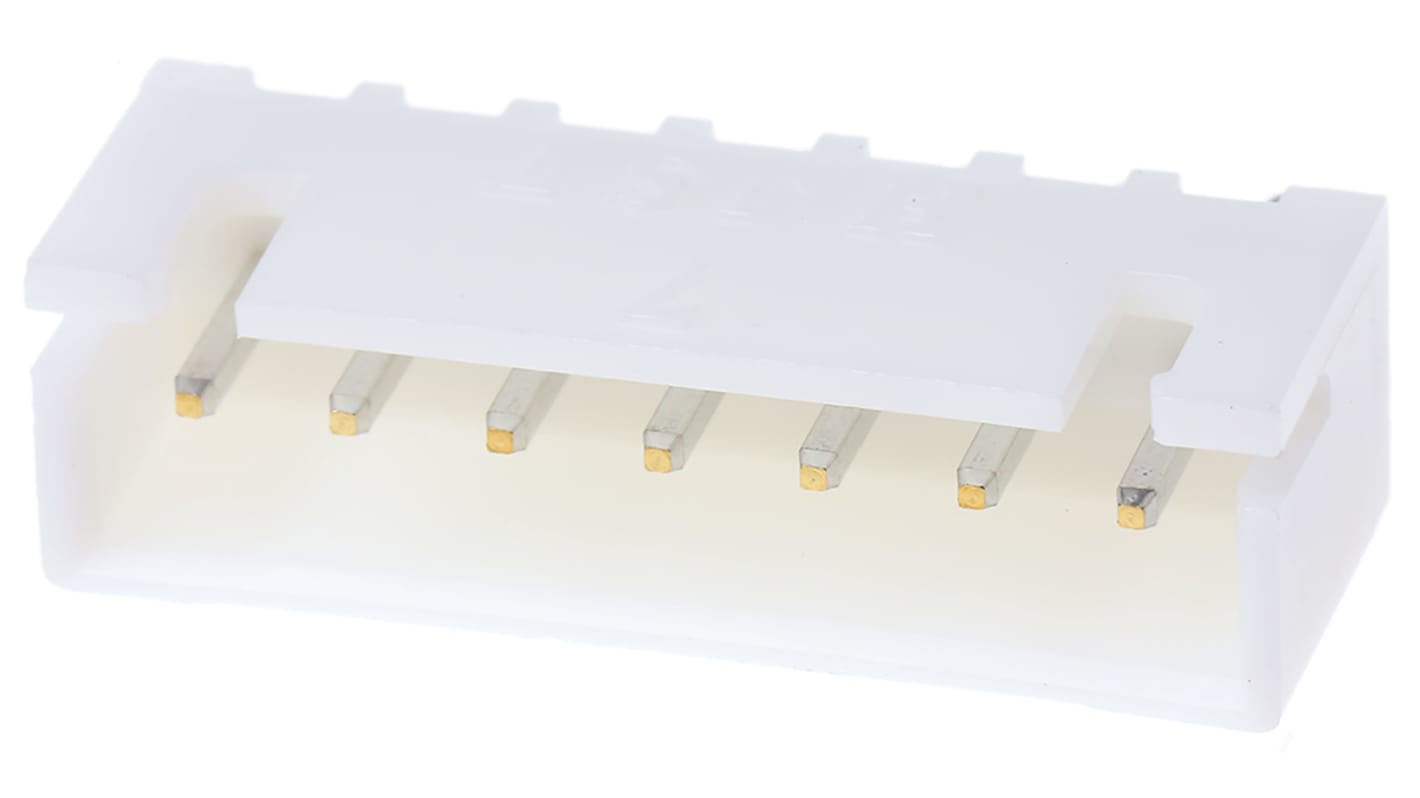 JST XH Series Straight Through Hole PCB Header, 7 Contact(s), 2.5mm Pitch, 1 Row(s), Shrouded