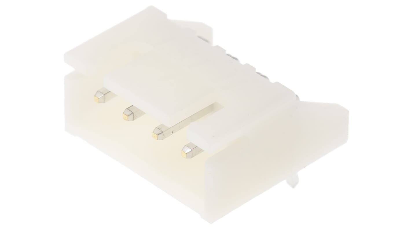 Conector macho para PCB Ángulo de 90° JST serie XH de 4 vías, 1 fila, paso 2.5mm, para soldar, Montaje en orificio