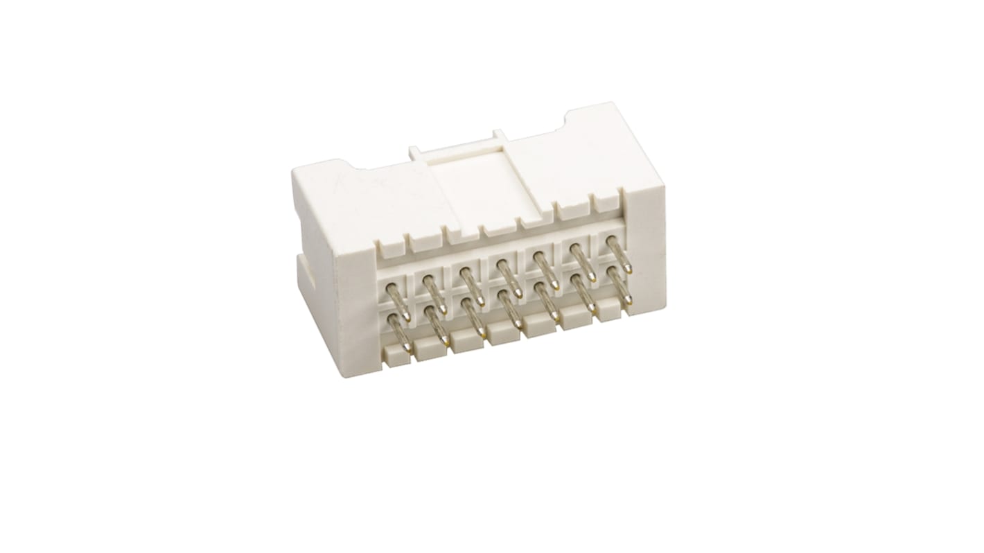 JST XAD Series Straight Through Hole PCB Header, 14 Contact(s), 2.5mm Pitch, 2 Row(s), Shrouded