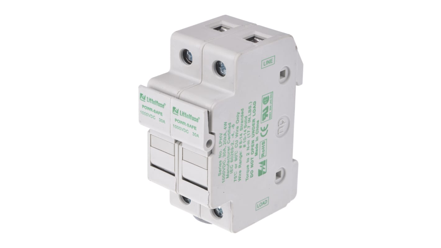 Littelfuse Sicherungshalter für Hutschienenmontage für 10 x 38mm Sicherungen 30A 1kV 2P-polig