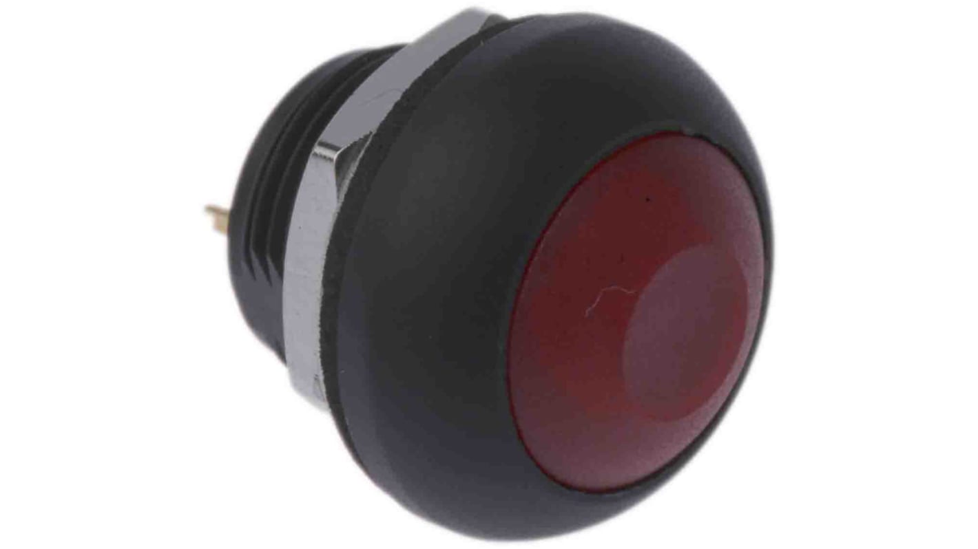 Interruptor de Botón Pulsador En Miniatura RS PRO, color de botón Rojo, SPST, acción momentánea, 400 mA a 32 V ac, 30V