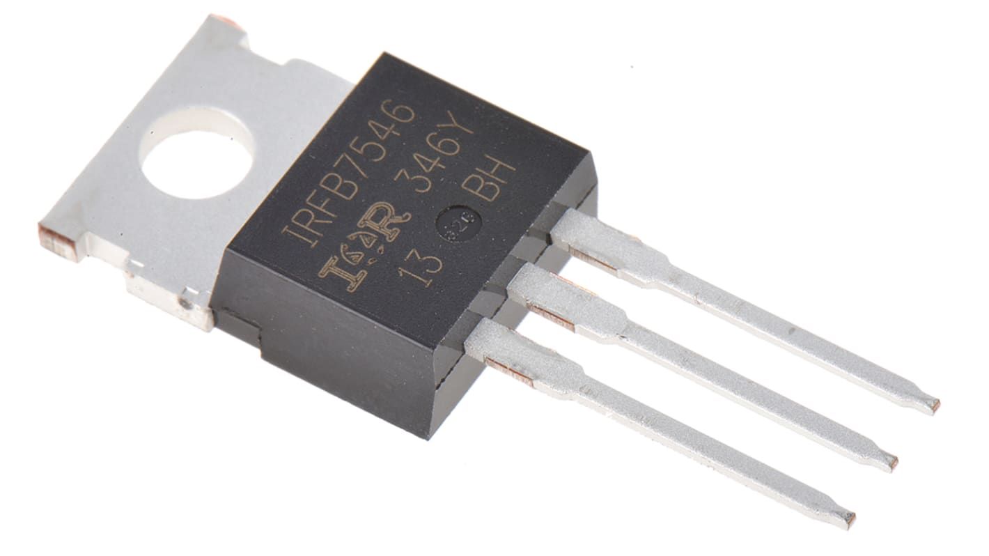 MOSFET Infineon IRFB7546PBF, VDSS 60 V, ID 75 A, TO-220AB de 3 pines, config. Simple