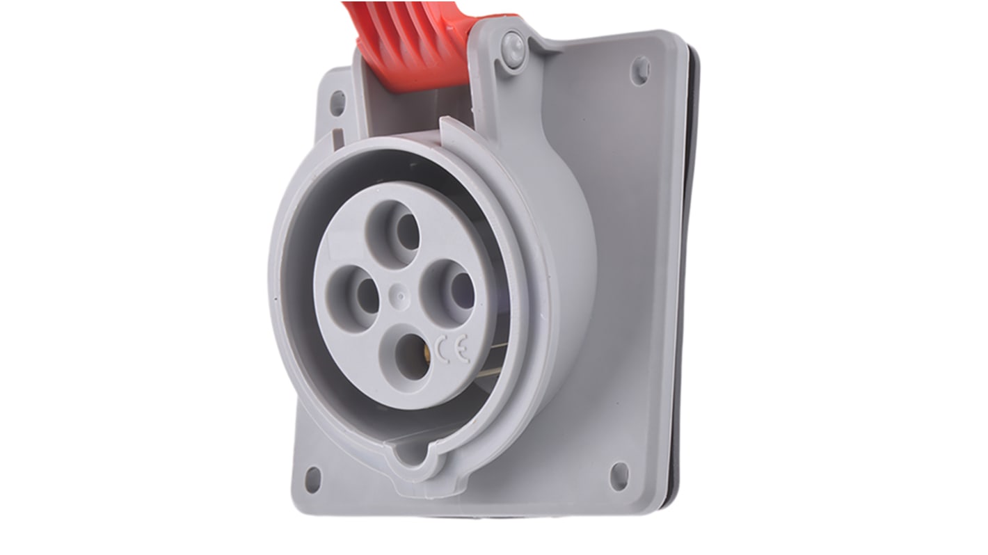5 551 88 Legrand, P17 Tempra Pro IP44 Red Panel Mount 3P + E