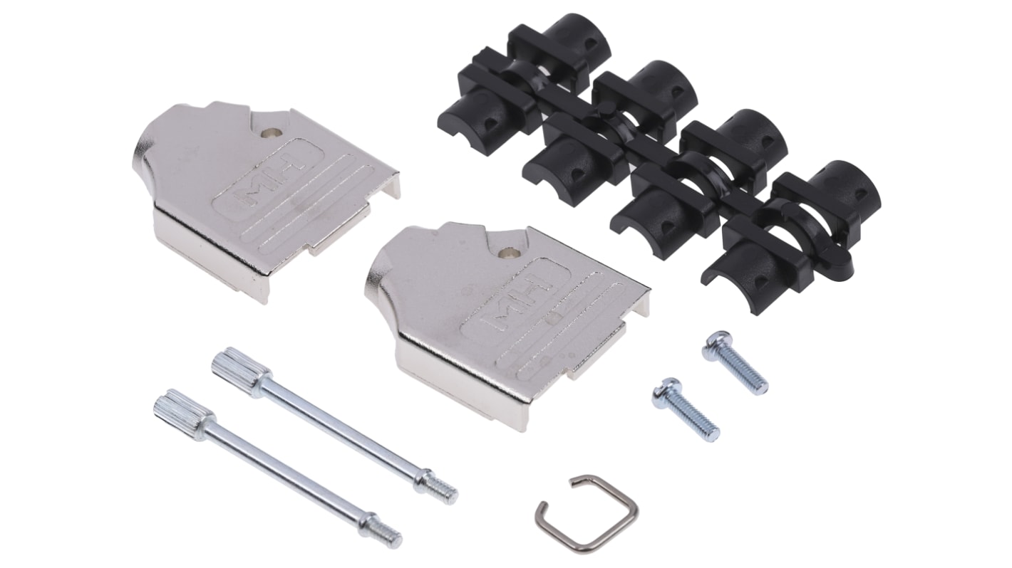 Capot Sub-D MH Connectors série MHDTZK, 9 contacts, en Zinc boîtier E  avec Serre-câble