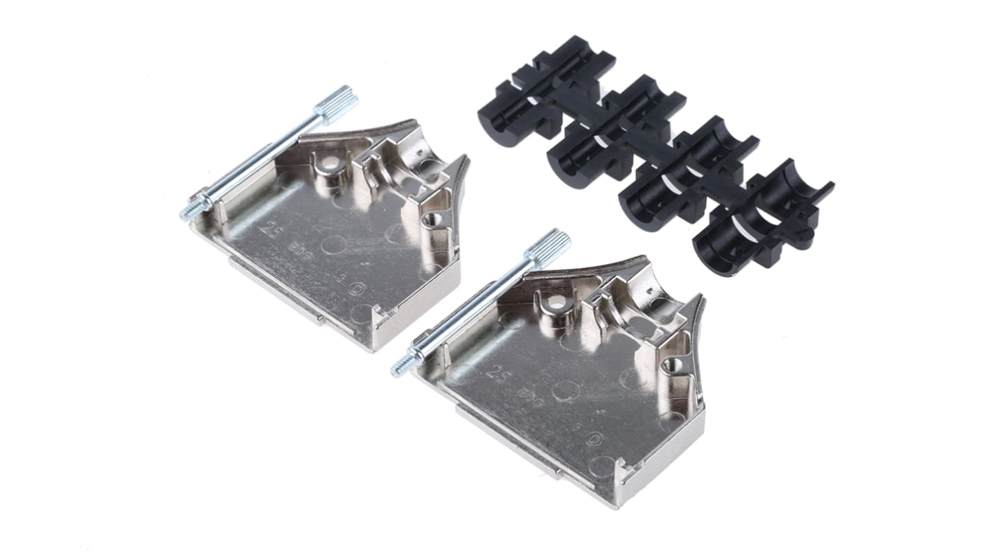 MH Connectors MHDTZK Series Zinc D Sub Backshell, 25 Way, Strain Relief