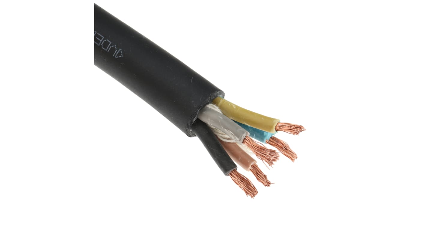 RS PRO 5 Core Power Cable, 4 mm², 50m, Black CPE Sheath, 450/750 V ac