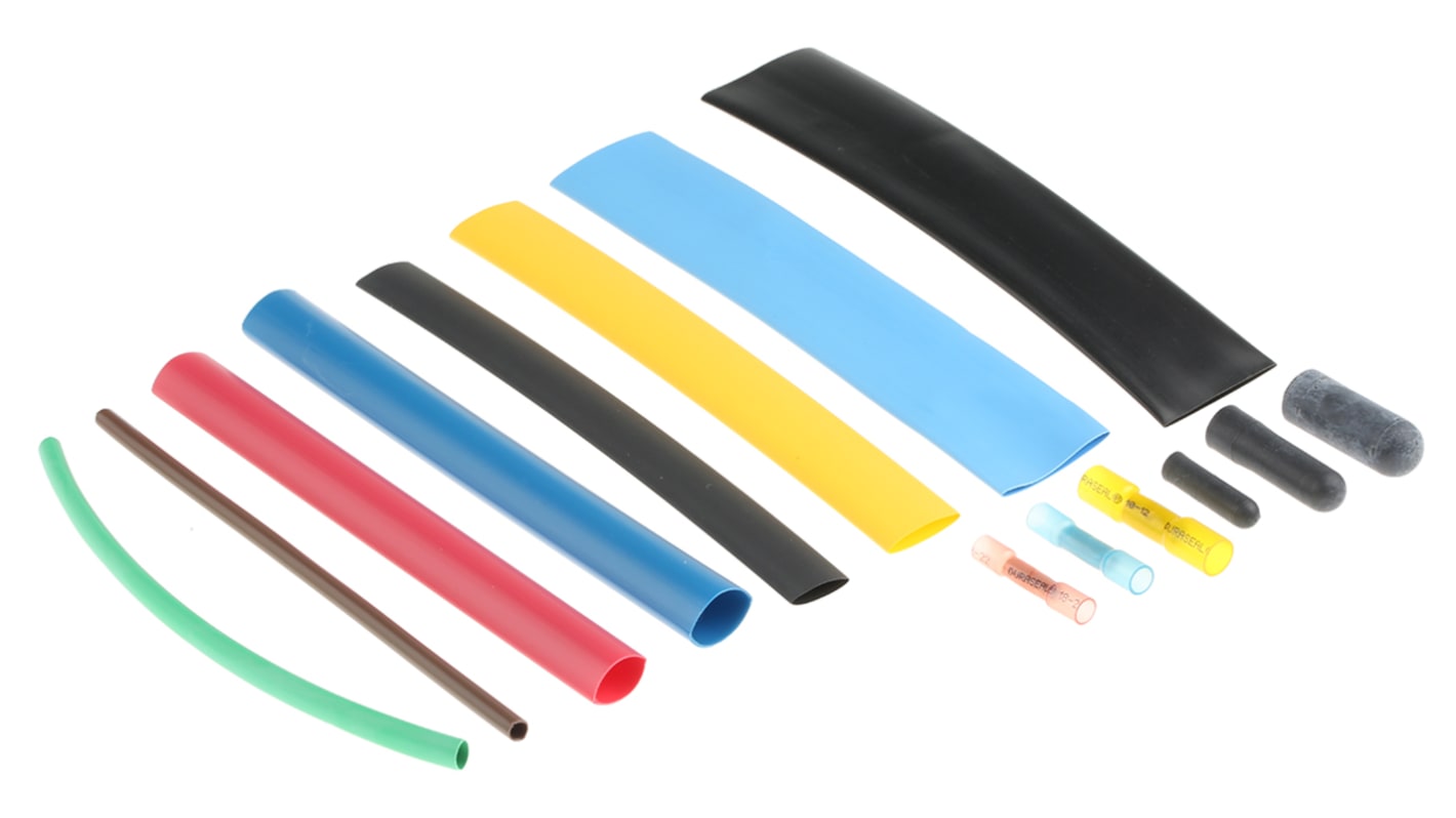 Alpha Wire Heat Shrink Tubing, Black Assortment Sleeve Dia. x Assortment Length, FIT-KIT Series