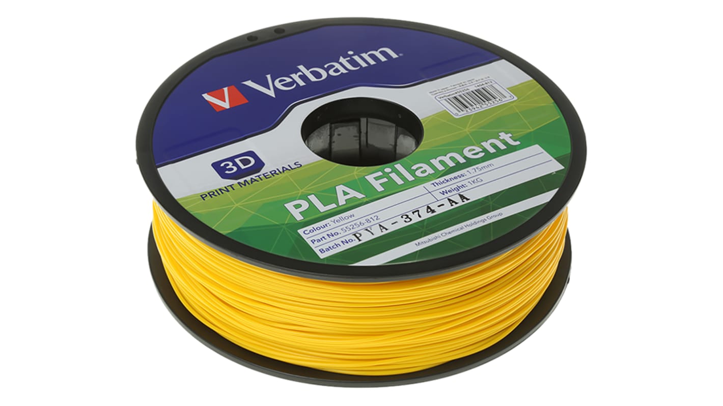 Verbatim 1.75mm Yellow PLA 3D Printer Filament, 1kg