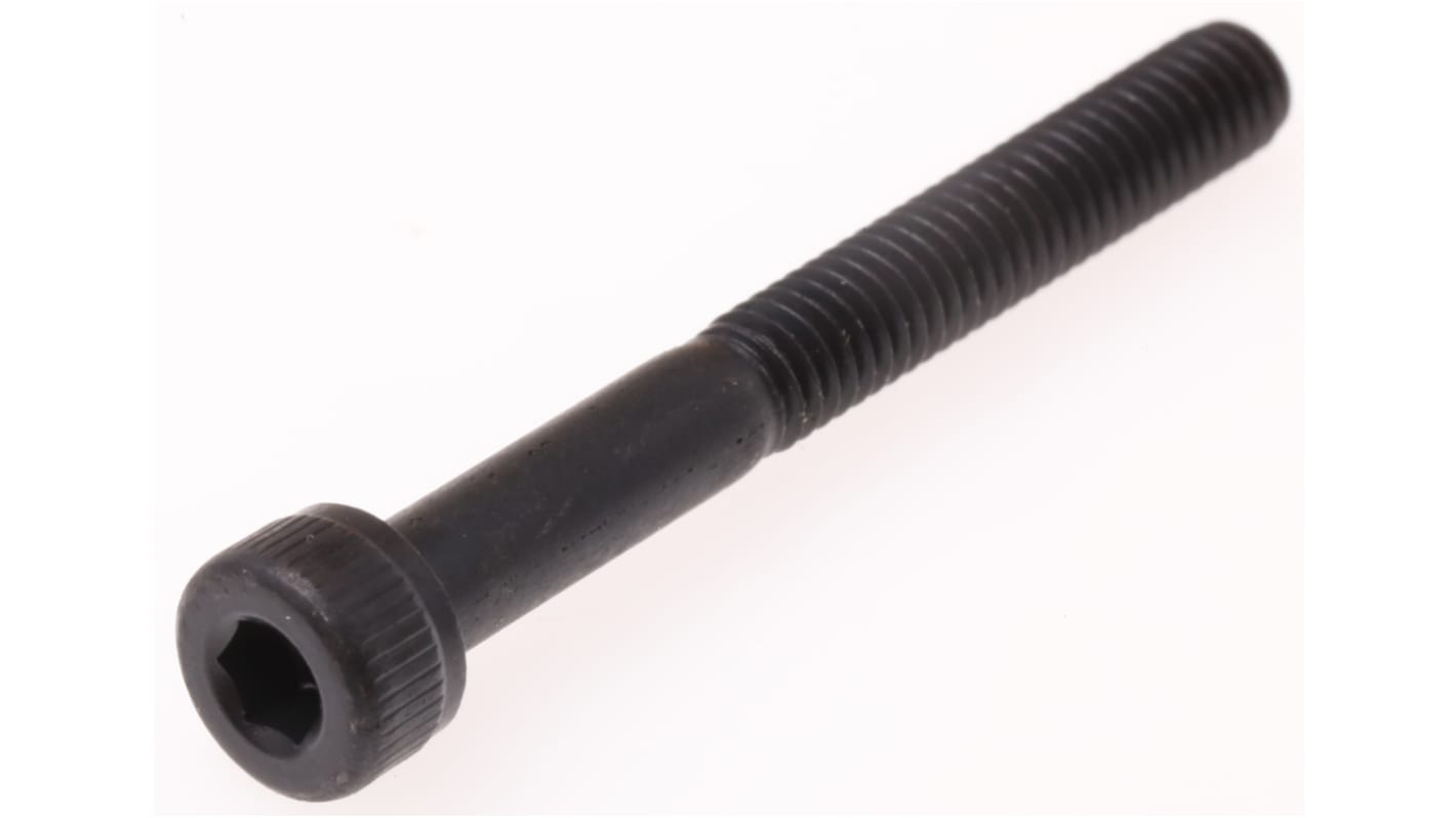 RS PRO Black, Self-Colour Steel Hex Socket Cap Screw, DIN 912, M4 x 35mm