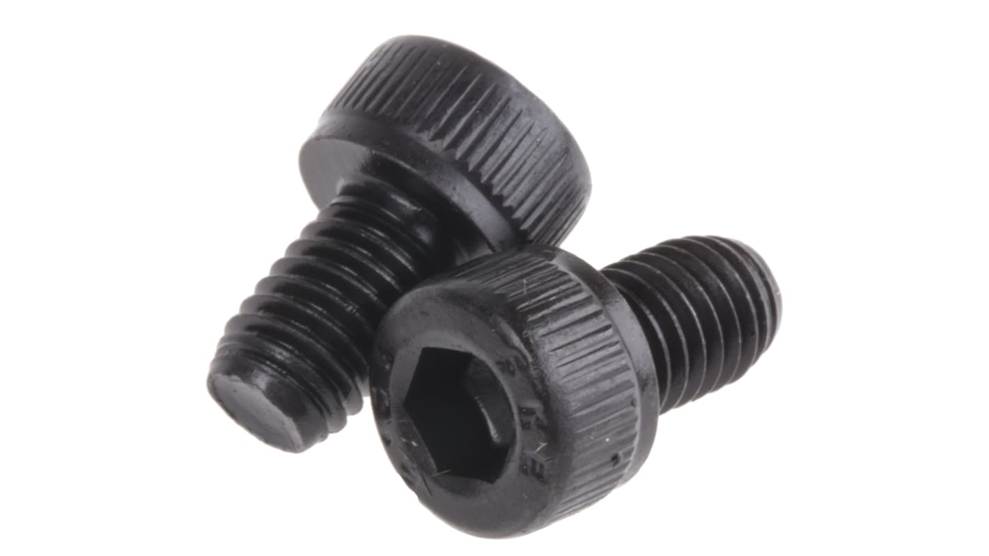 RS PRO Black, Self-Colour Steel Hex Socket Cap Screw, DIN 912, M5 x 8mm