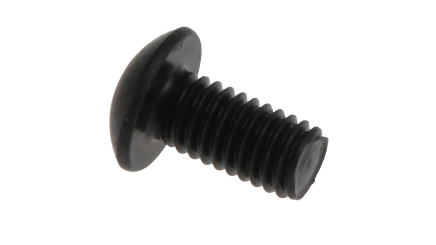 RS PRO Black, Self-Colour Steel Hex Socket Button Screw, ISO 7380, M3 x 6mm