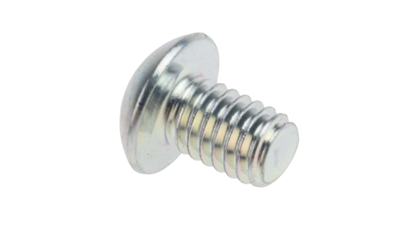 RS PRO Bright Zinc Plated Steel Hex Socket Button Screw, ISO 7380, M4 x 6mm