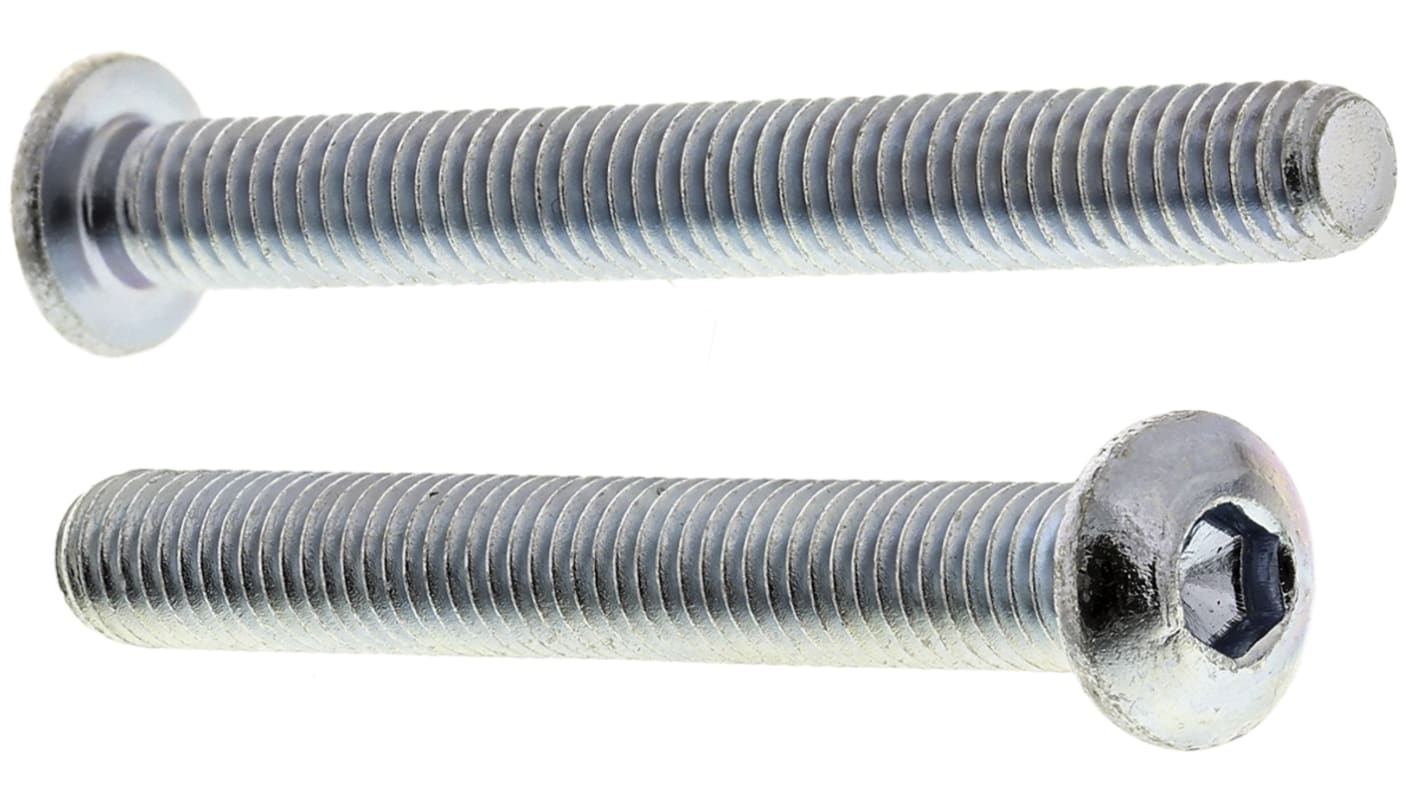 RS PRO Linsenkopf Innensechskantschraube, Stahl verzinkt, M6 x 1mm, 50mm