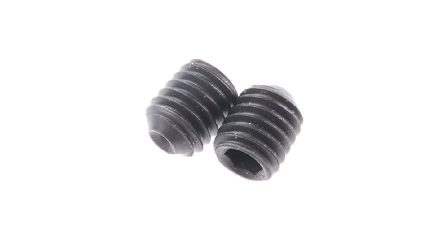 Black, Self-Colour Steel Hex Socket Set M5 x 6mm Grub Screw