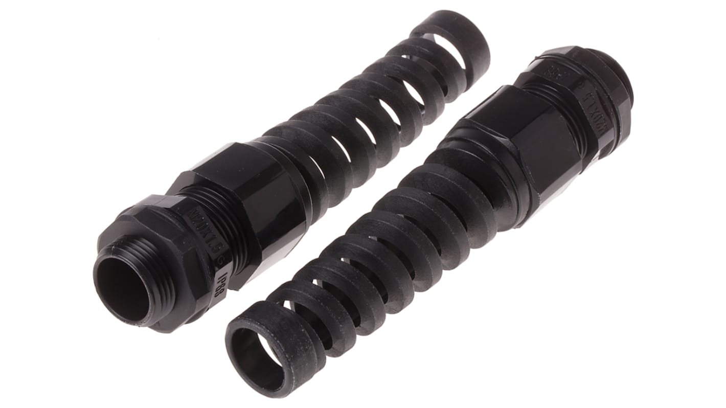 Presse-étoupe RS PRO, M20 en Nylon 66 Ø 10mm à Ø 14mm, avec contre-écrous, IP68