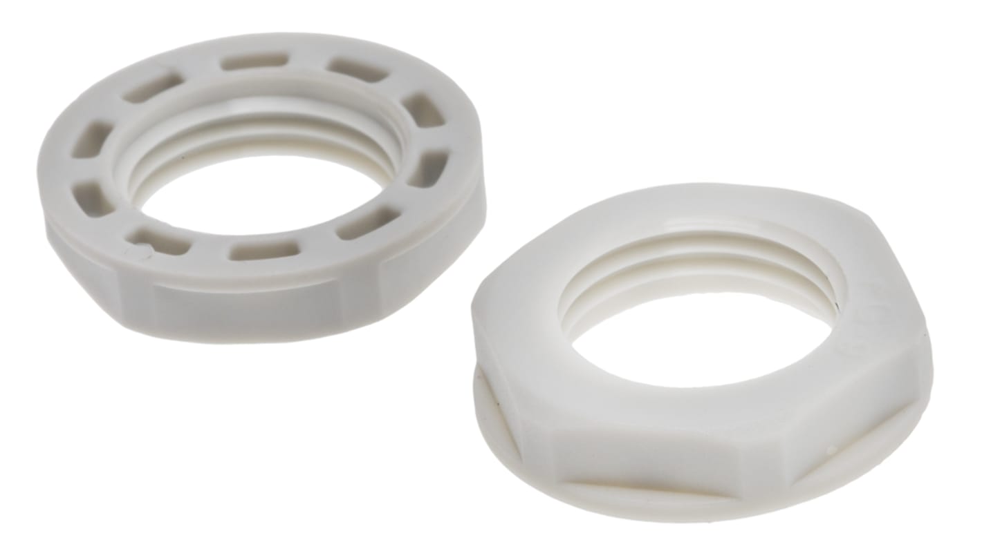 RS PRO Grey Nylon 66 Cable Gland Locknut, PG9 Thread, IP68