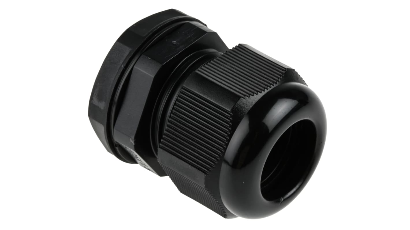 RS PRO Black Nylon Cable Gland, M25 Thread, 13mm Min, 18mm Max, IP68