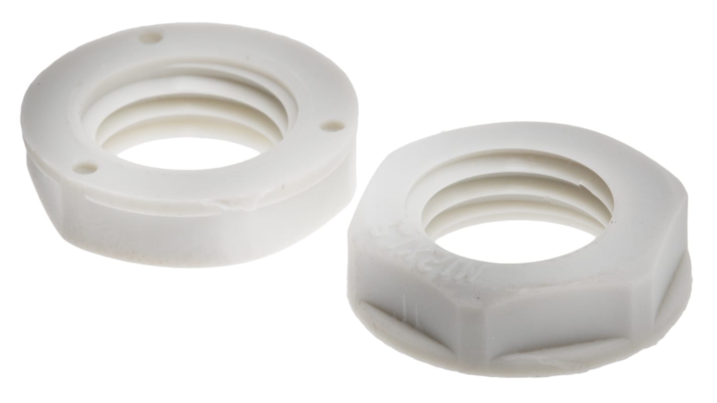 RS PRO Grey Nylon 66 Cable Gland Locknut, M12 Thread, IP68