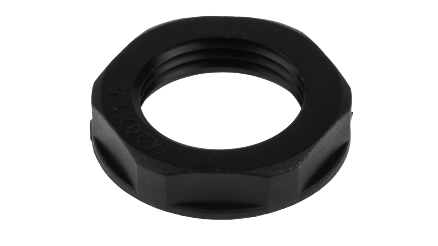 RS PRO Black Nylon 66 Cable Gland Locknut, M20 Thread, IP68 | RS