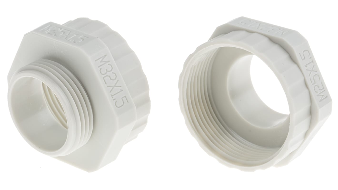 Adapter do dławnic kablowych gwint wew M32 gwint zew M25 Nylon 66 rozmiar gwintu M25 → M32 RS PRO