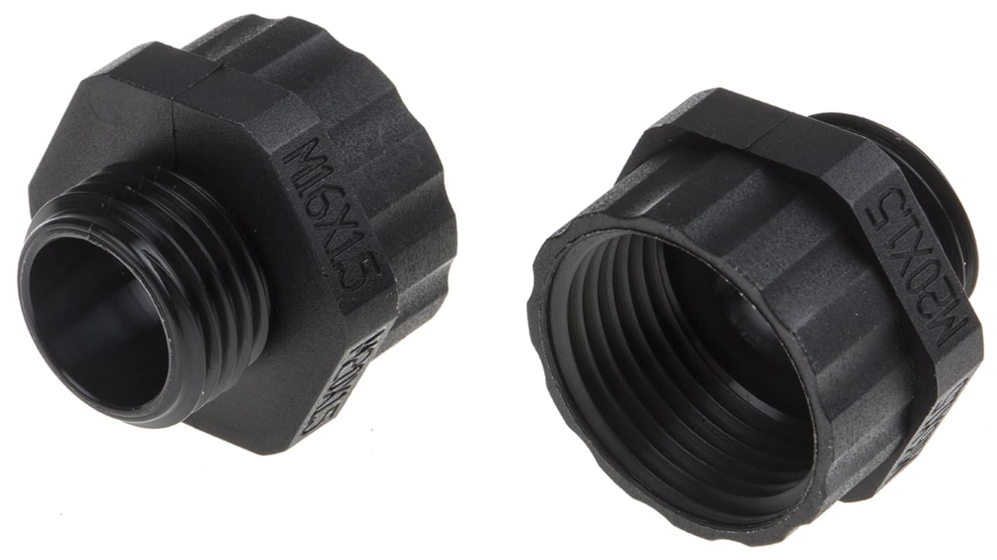 RS PRO Cable Gland Adaptor, M16 Exterior Thread, M20 Interior Thread, Nylon 66