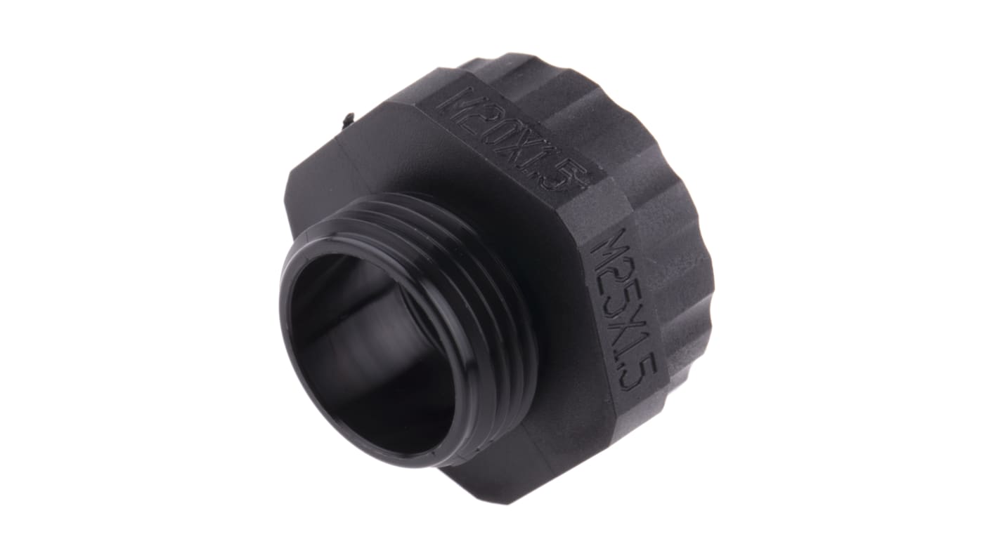 Reductor de rosca para prensaestopas, RS PRO, Ampliador, Negro, Nylon 66, M25 → M20