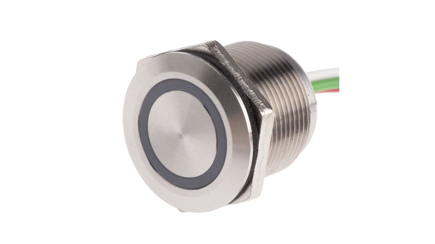 Interruttore capacitivo A ritenuta NA, 1.5A, 30V cc LED Rosso, attuatore: Metallo, IP68