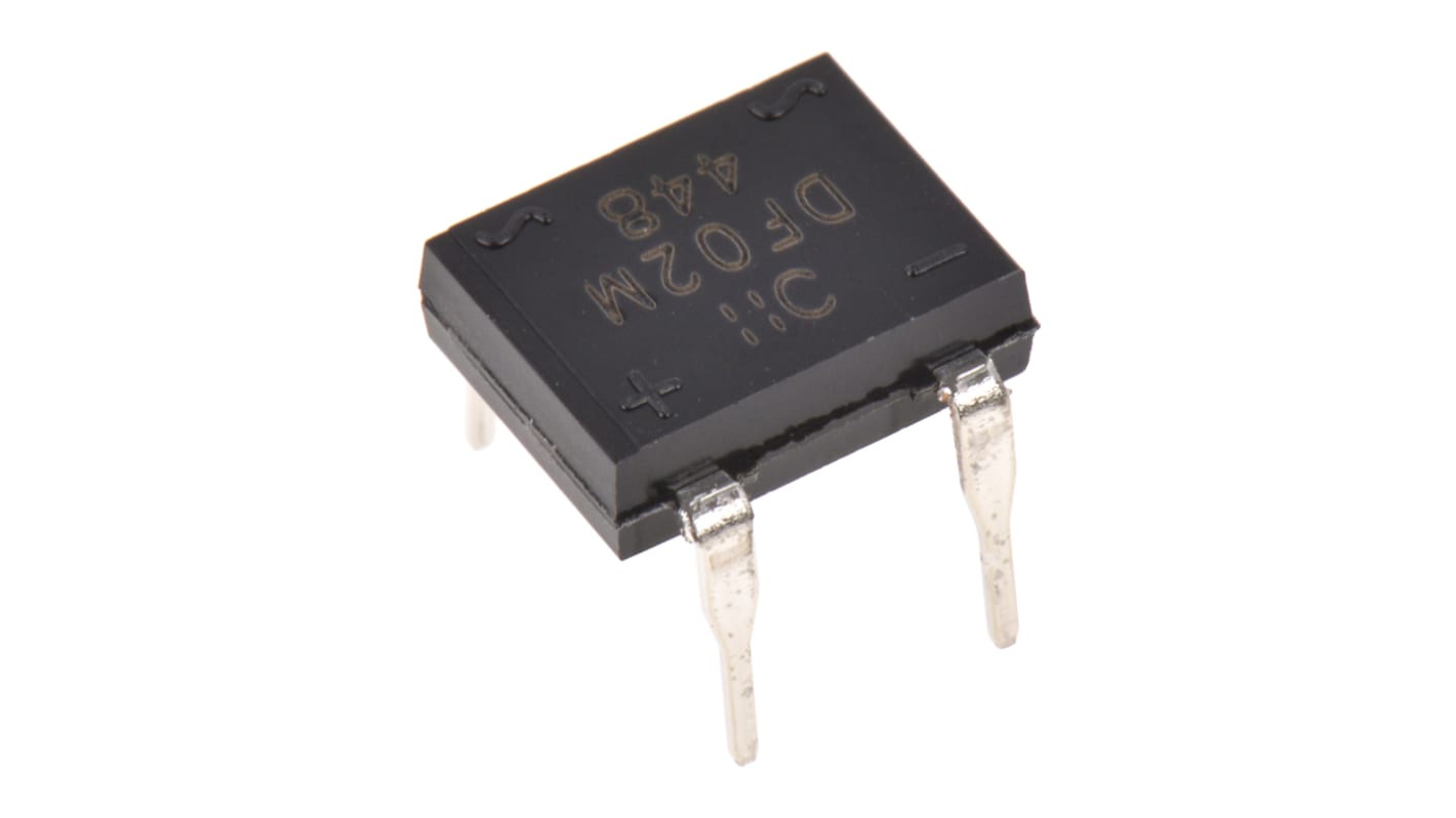 Diodes Inc Bridge Rectifier, 1A, 200V, 4-Pin