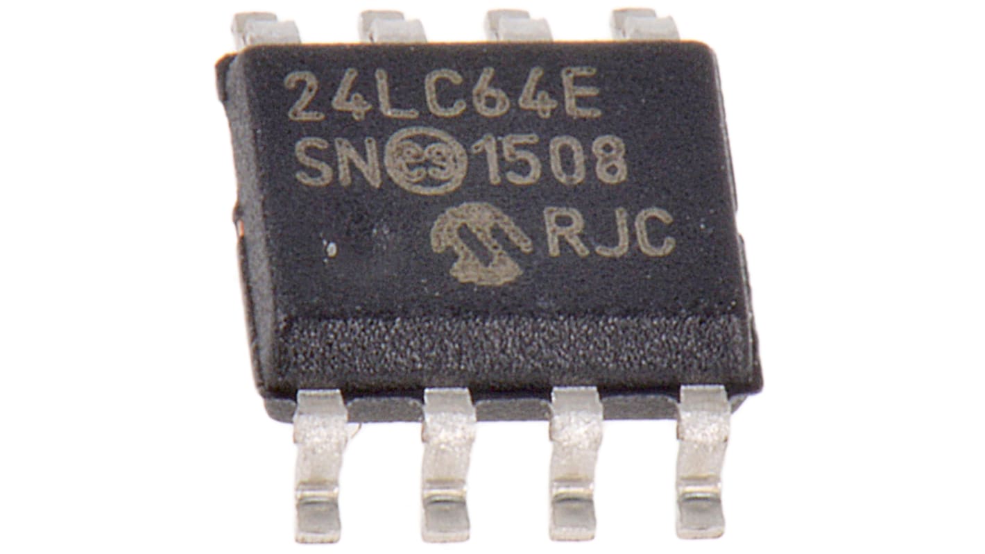 Memoria EEPROM A 2 fili, I2C Microchip, da 64kB, SOIC,  SMD, 8 pin