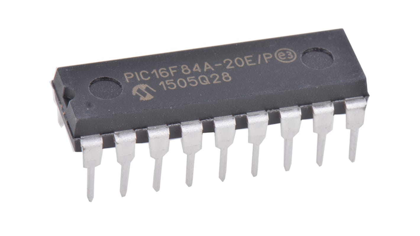 Microcontrolador Microchip PIC16F84A-20E/P, núcleo PIC de 8bit, RAM 68 B, 20MHZ, PDIP de 18 pines