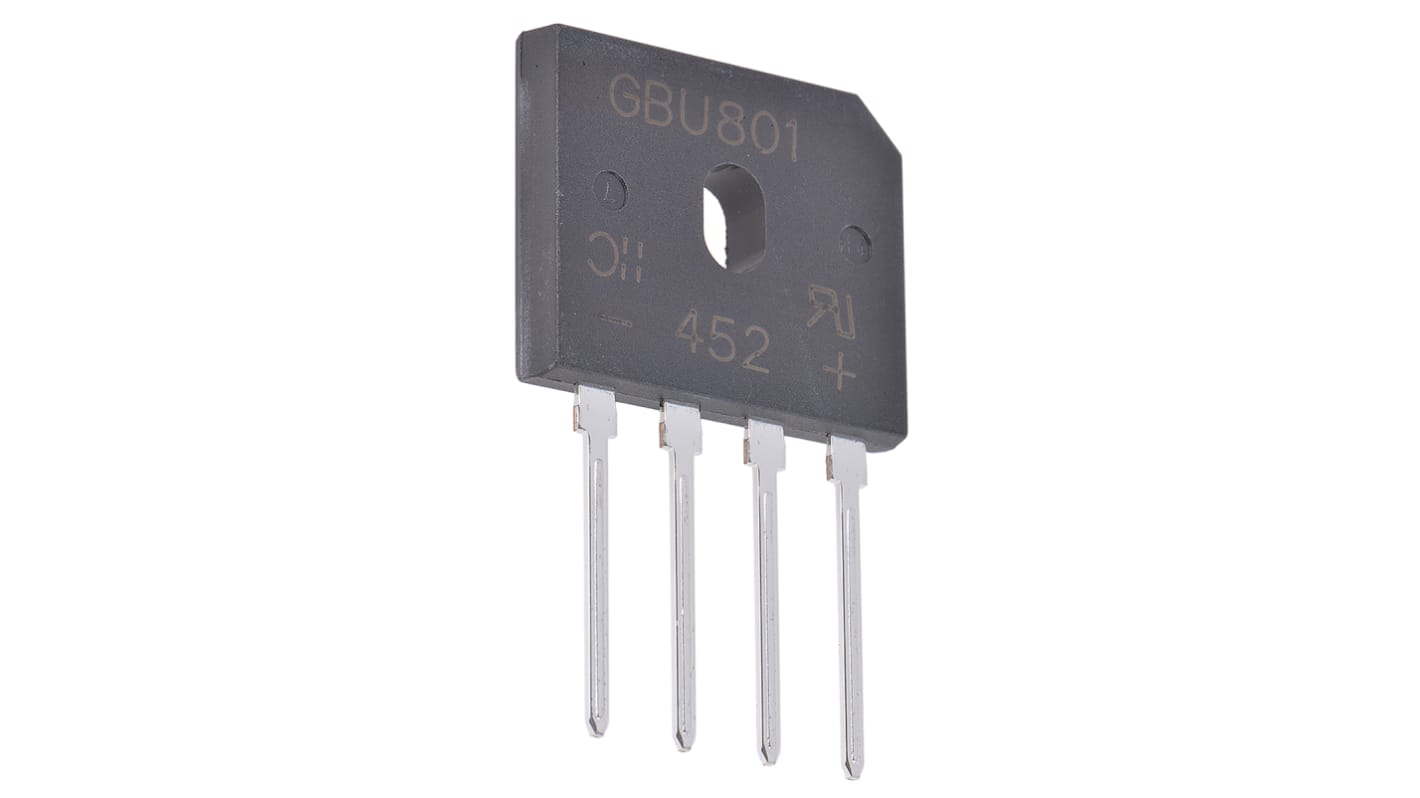 Diodes Inc Bridge Rectifier, 8A, 100V, 4-Pin