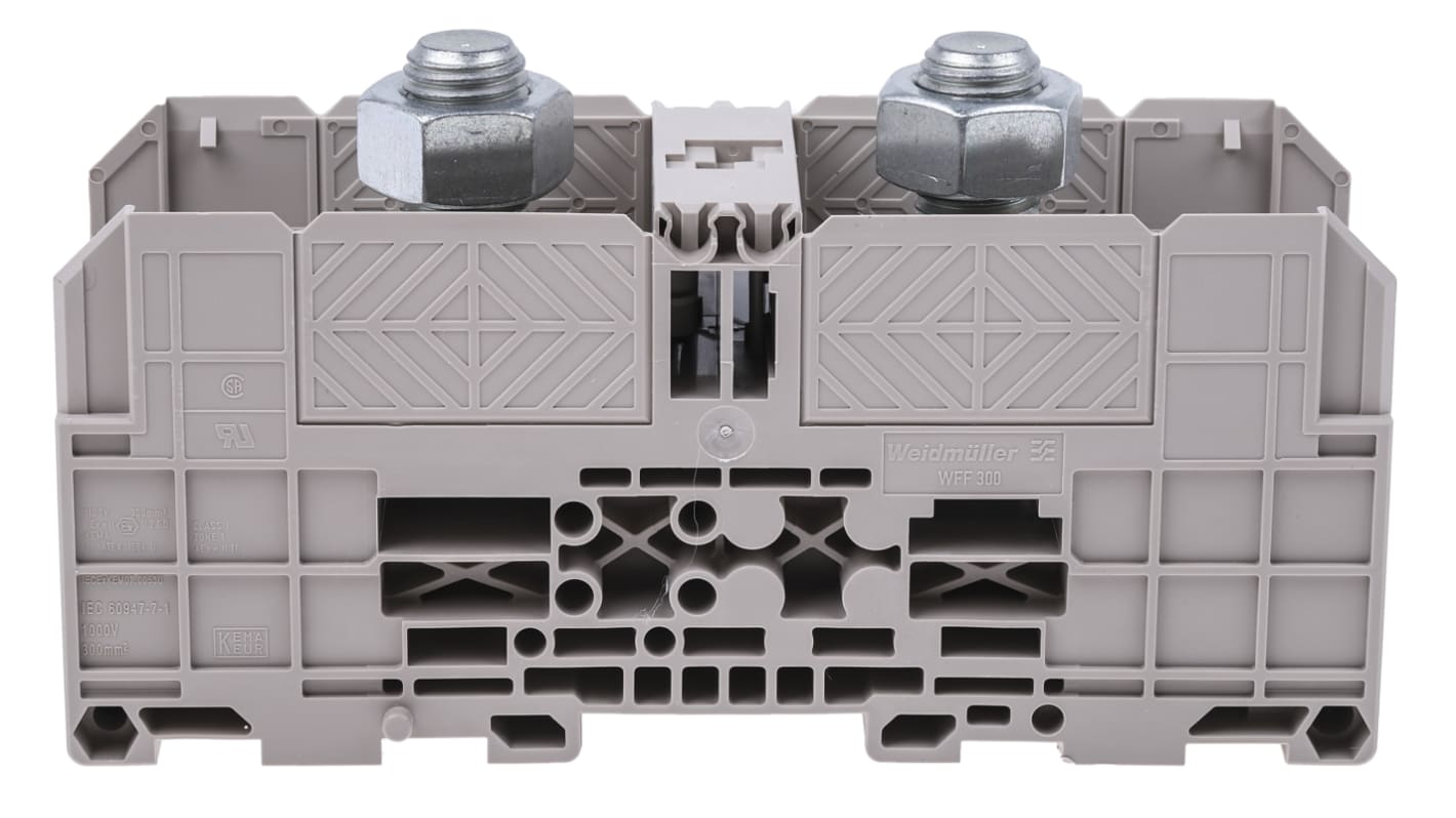 Weidmüller WFF Series Dark Beige DIN Rail Terminal Block, 25 → 240mm², Single-Level, Bolt Termination