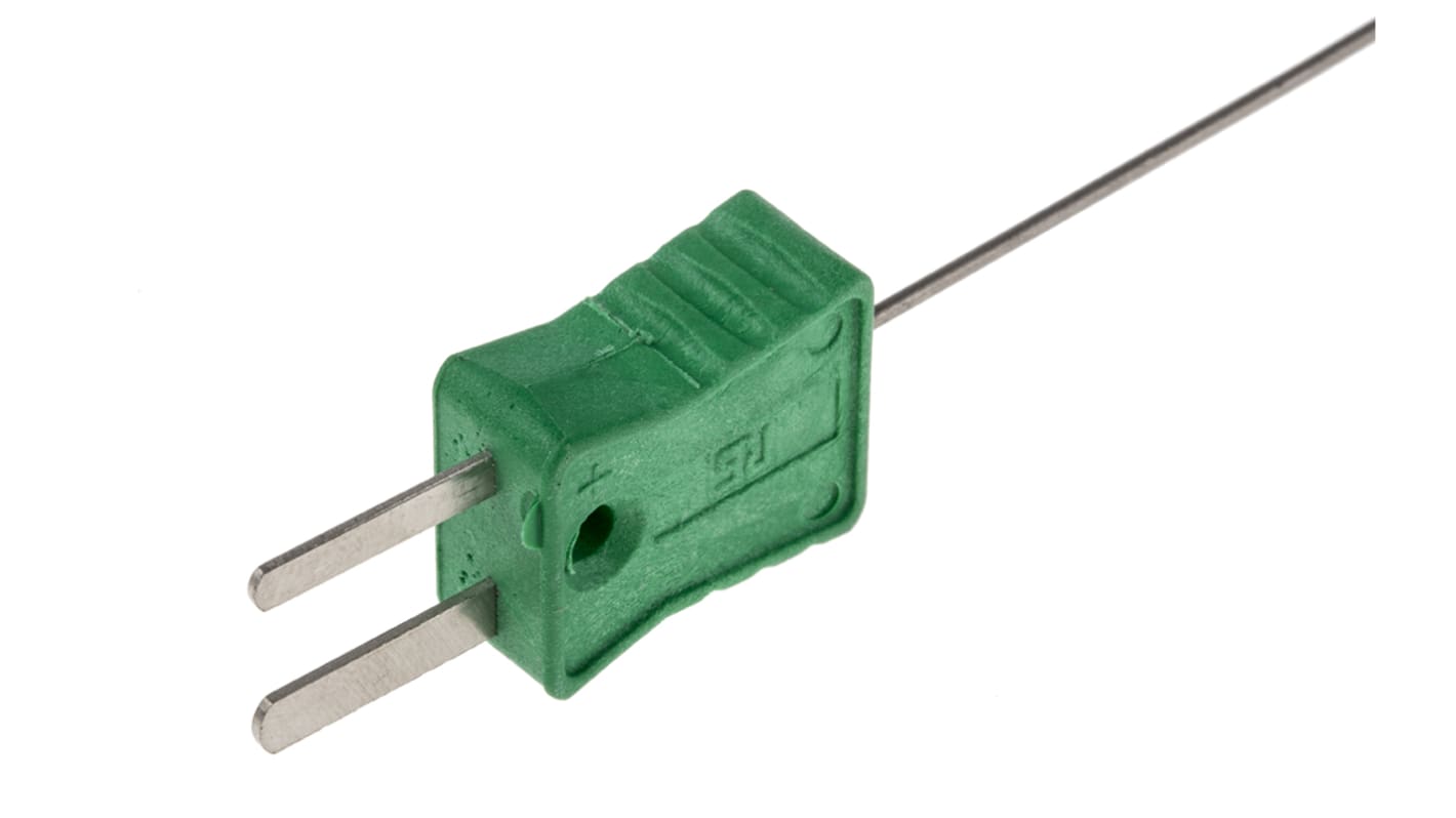 Termopar tipo K RS PRO, Ø sonda 1mm x 150mm, temp. máx +800°C, conexión , con conector miniatura