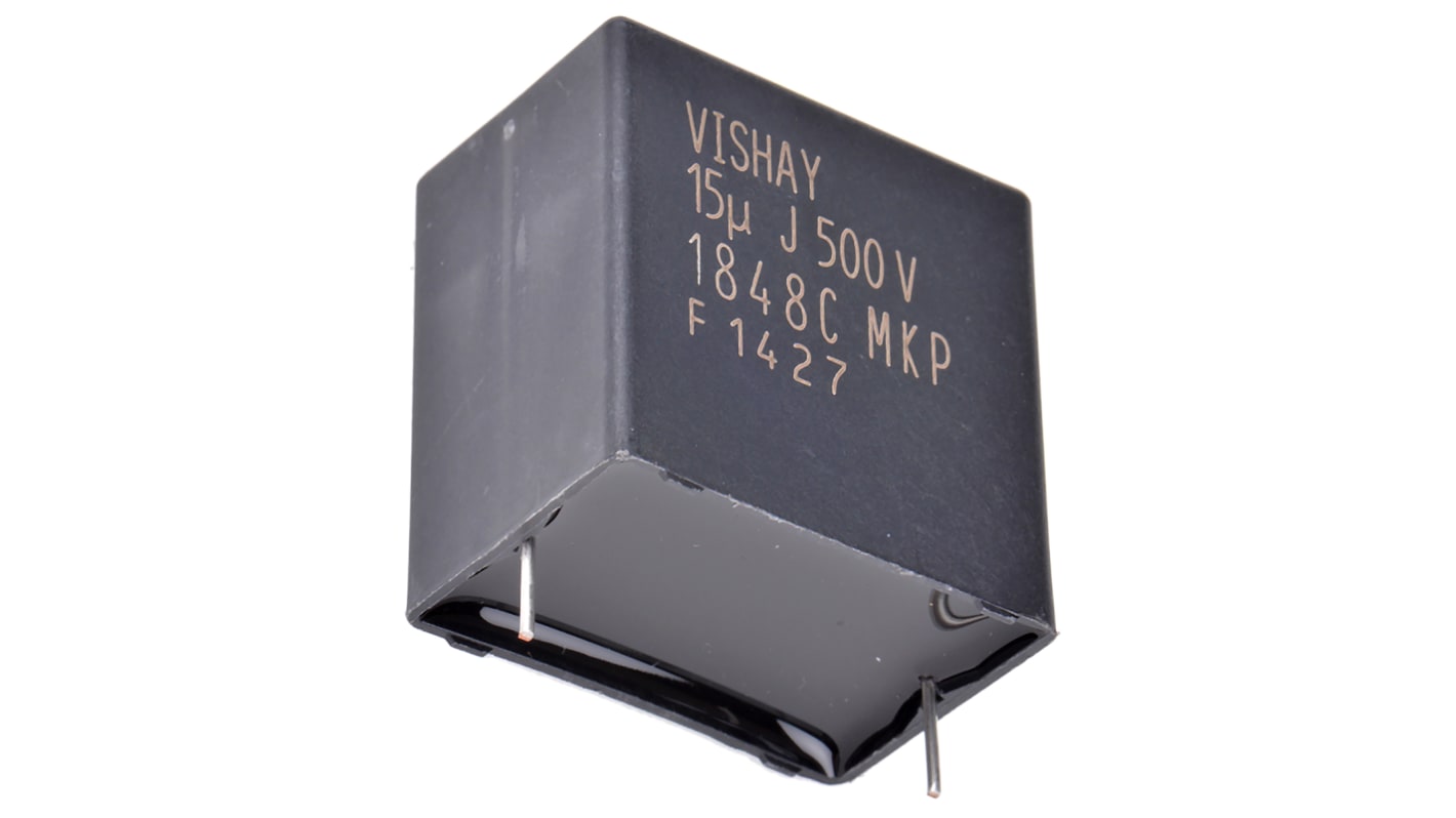 Vishay MKP1848C DC-Link Polypropylene Film Capacitor, 500V dc, ±5%, 15μF, Through Hole