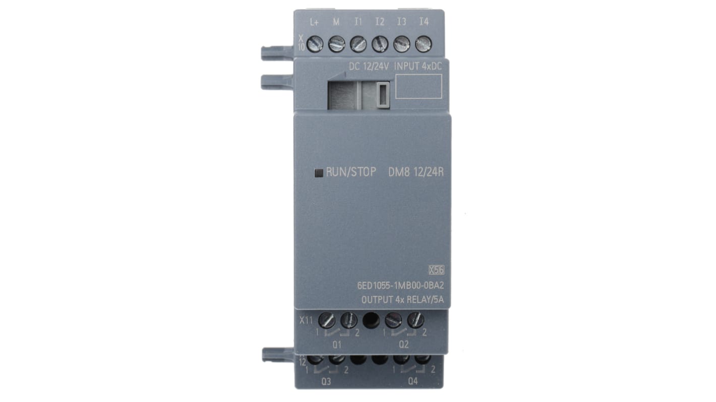 Siemens LOGO! Series I/O module for Use with LOGO! 8, LOGO! 8.2, 12 → 24 V dc Supply, Relay Output, 4-Input,