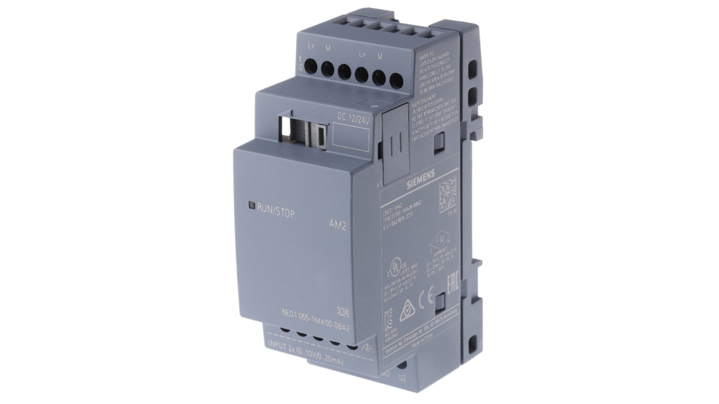 Siemens LOGO! Series I/O module for Use with LOGO! 8, LOGO! 8.2, 12 → 24 V dc Supply, 2-Input, Analogue Input