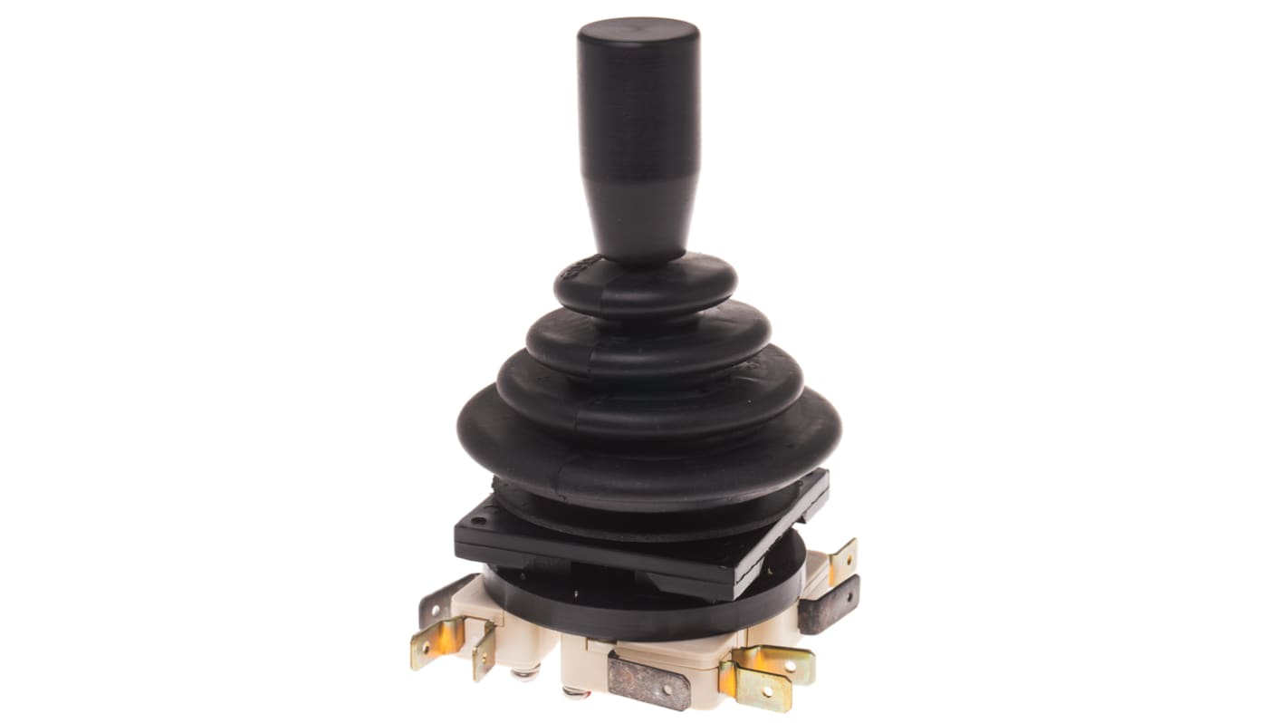 Interruptor de joystick, 2 ejes, 5 A a 250 V ac, Conexión rápida, 250V ac, IP65, -20 → +65°C