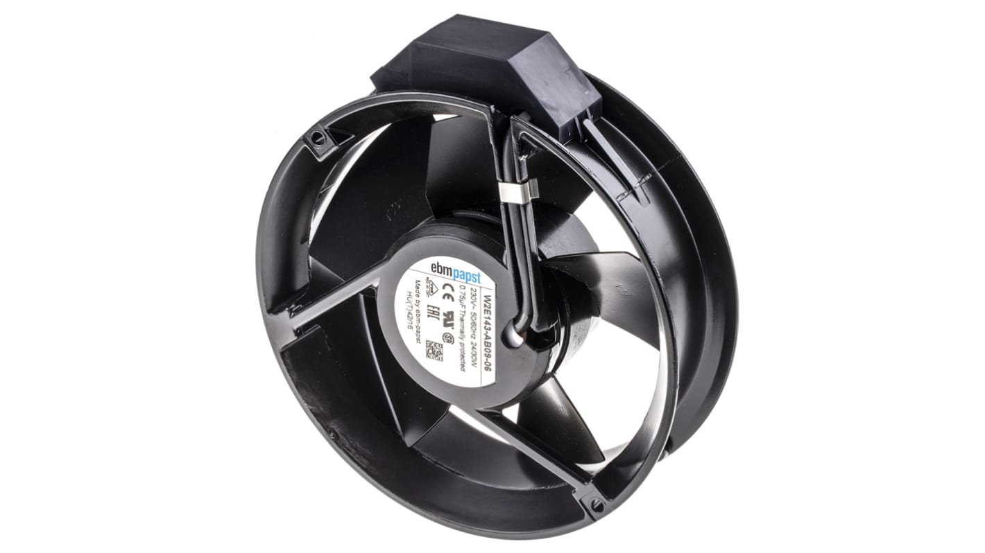 ebm-papst W2E143 Series Axial Fan, 230 V ac, AC Operation, 500m³/h, 29W, 171.5 x 51mm