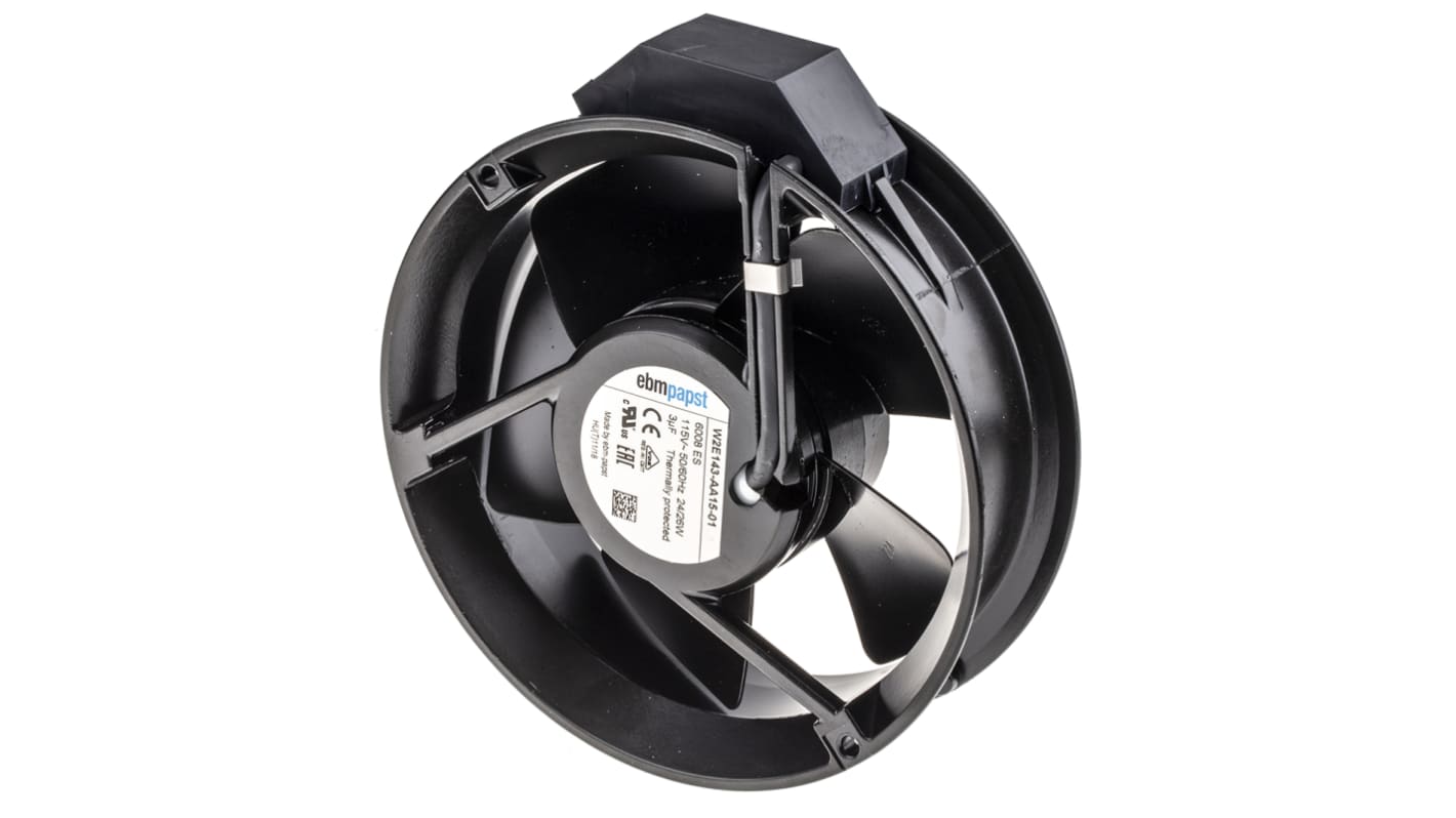 Ventilateur axial W2E143 ebm-papst 115 V c.a., 440m³/h, 172 x 51mm, 26W, Dia. 171.5mm