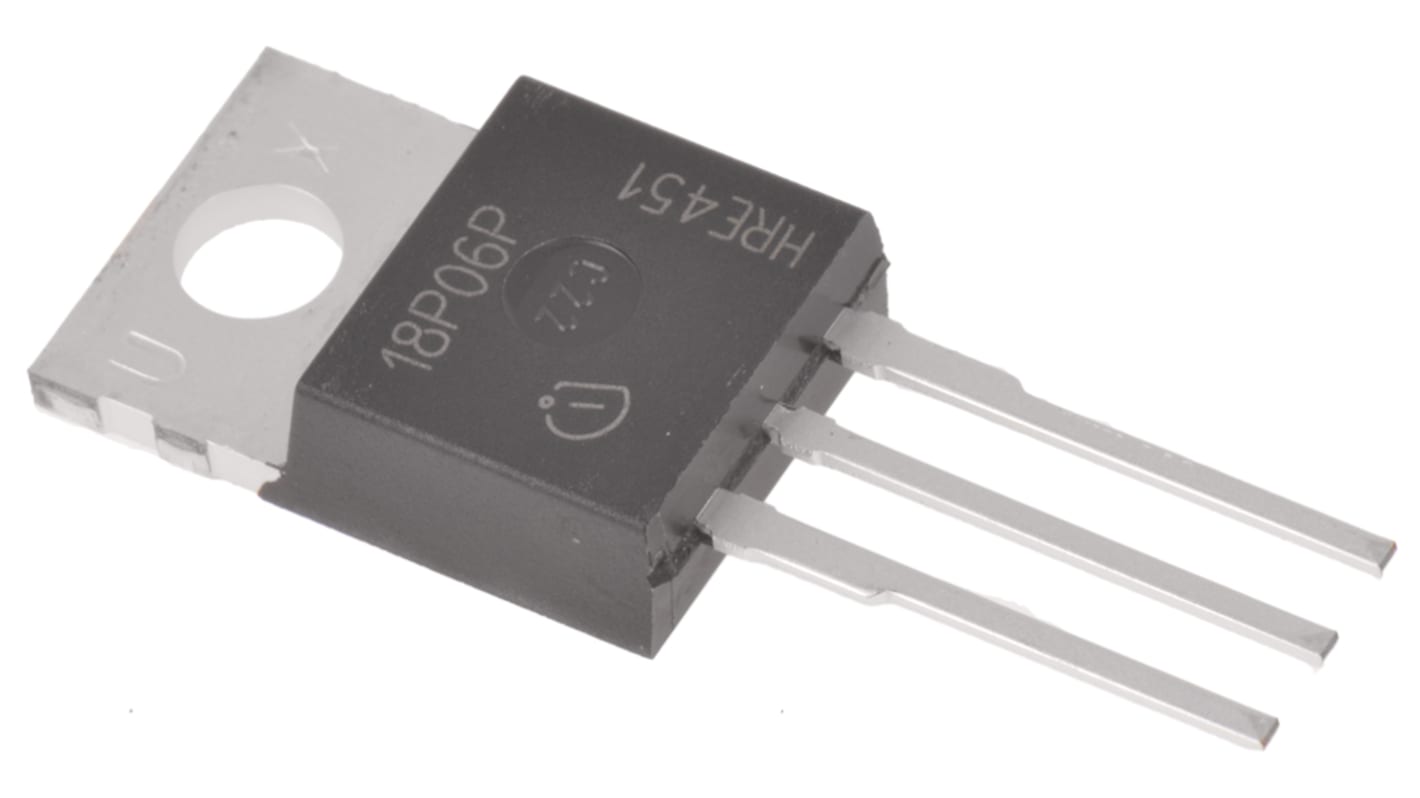 P-Channel MOSFET, 13.2 A, 60 V, 3-Pin TO-220 Infineon SPP18P06PHXKSA1