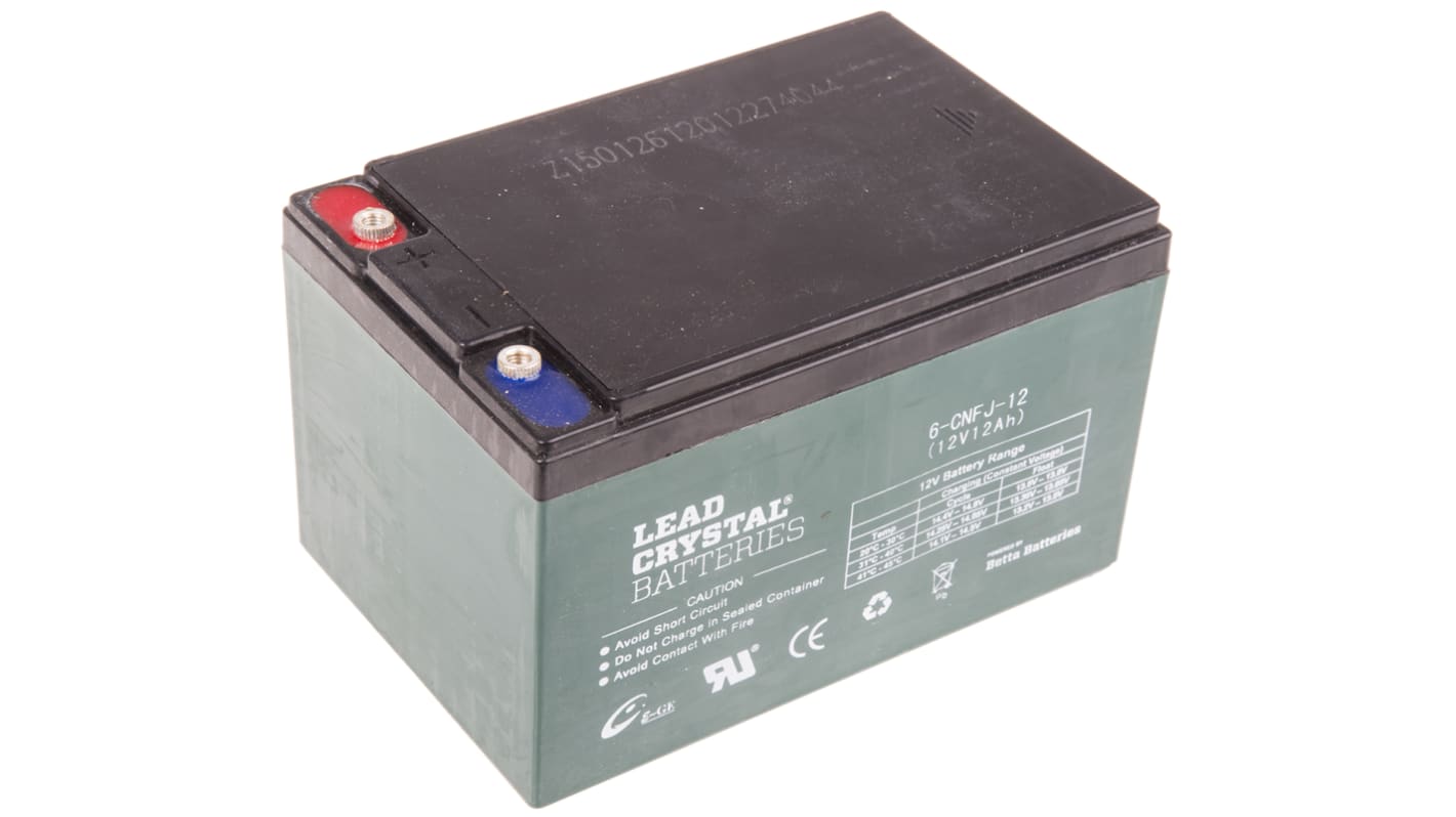 Betta Batteries Abgedichteter Bleiakku, 12V / 12Ah, M5-Anschluss, 151 x 99 x 94mm